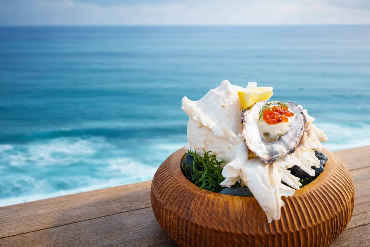 Elegant dining table and restaurant atmosphere in Bali