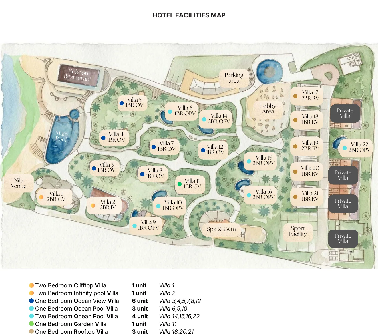 Vanara Resort and Spa 酒店设施地图